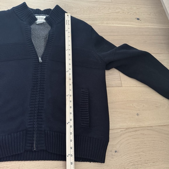Vintage 90s Y2K Boston Traders Full Zip Knit Sherpa Lined Mens XL Sweater Chunky - Picture 8 of 10